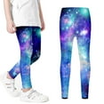 thumbnail image 1 of MIXUE Toddler Girls Pants Leggings Gradient Print Stretch Yoga Clothes Streetwear,Blue,4-5 Years, 1 of 4