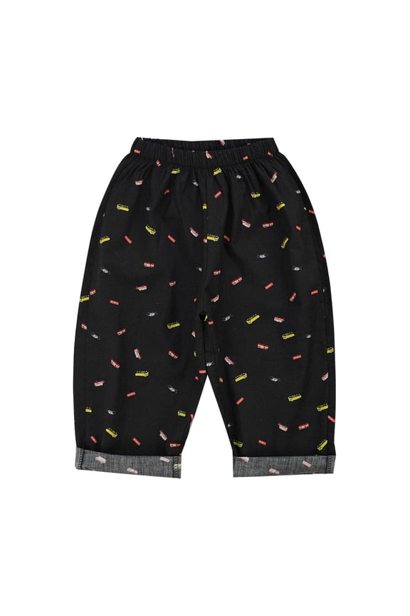 Toddler Girls Pants Summer Cartoon Car Print Long Comfortable Bottoms Soft Casual Trousers Sportwear,Black,4-5 Years