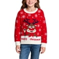 thumbnail image 1 of MIXUE Toddler Girls Sweaters Christmas Day Holiday Knitwear Kids Winter Children Boys Cartoon Deer Print Sweater Outwear Tops, 1 of 9