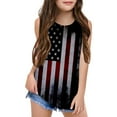 thumbnail image 1 of MIXUE Toddler Girls T-Shirts & Tank Tops Summer Fourth Of July Independence Day Flag Print Round Neck Sleeveless Loose Casual Tshirts Outwear,Black,2-3 Years, 1 of 3