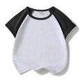 thumbnail image 1 of MIXUE Toddler Girls Tops & T-Shirts Baseball Color Block Crew Neck Short Sleeve Tops Daily-Wear,Black,2-3 Years, 1 of 4