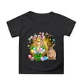 thumbnail image 1 of MIXUE Toddler Girls Tops & T-Shirts Easter Bunny Round Neck Short Sleeve Casual Solid Color Tops Pullover Tee Shirts Streetwear,Black,3-4 Years, 1 of 4