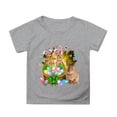 thumbnail image 1 of MIXUE Toddler Girls Tops & T-Shirts Easter Bunny Round Neck Short Sleeve Casual Solid Color Tops Pullover Tee Shirts Streetwear,Gray,3-4 Years, 1 of 4
