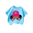 thumbnail image 1 of MIXUE Toddler Girls Tops & T-Shirts Kid Cute Graphic Round Neck Short Sleeve Summer Casual Pullover Tee Shirts Sportwear,Blue,3-4 Years, 1 of 3