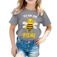 thumbnail image 1 of MIXUE Toddler Girls Tops & T-Shirts Kids Bee Print Loose Casual Short Sleeve Lightweight Summer Pullover Tshirts Holiday Wear,Gray,2-3 Years, 1 of 3