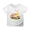 thumbnail image 1 of MIXUE Toddler Girls Tops & T-Shirts Easter Bunny Round Neck Short Sleeve Casual Tops Pullover T Shirts Daily-Wear,White,12-13 Years, 1 of 4