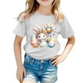 thumbnail image 1 of MIXUE Toddler Girls Tops & T-Shirts Kids Easter Bunny Graphic Loose Fit Casual Short Sleeve Pullover Tshirts Outwear,White,2-3 Years, 1 of 4