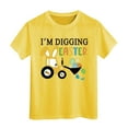 thumbnail image 1 of MIXUE Toddler Girls Tops & T-Shirts Kids Easter Eggs Bunny Round Neck Short Sleeve Casual Pullover Tshirts Outwear,Yellow,4-5 Years, 1 of 4