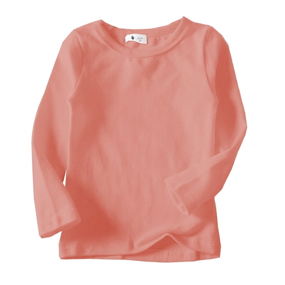 MIXUE Toddler Girls Tops & T-Shirts Kids Solid Color Crew Neck Long Sleeve Loose Soft Tops Sportwear,Orange,7-8 Years
