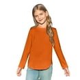 thumbnail image 1 of MIXUE Toddler Girls Tops & T-Shirts Kids Solid Color Crew Neck Long Sleeve Loose Sweatshirts Soft Tops Sportwear,Orange,4-5 Years, 1 of 9