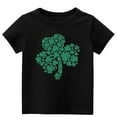 thumbnail image 1 of MIXUE Toddler Girls Tops & T-Shirts St. Patrick Day Cute Graphic Kids Round Neck Short Sleeve Comfortable Pullover Tshirts Holiday Wear,Black,3-4 Years, 1 of 5