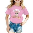 thumbnail image 1 of MIXUE Tween Girls Tops & T-Shirts Children Casual Fashion Cartoon Print Round Neck Short Sleeve Pullover Tee Shirts Sportwear,Pink,10-11 Years, 1 of 4