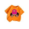 thumbnail image 1 of MIXUE Tween Girls Tops & T-Shirts Kid Cute Graphic Round Neck Short Sleeve Summer Casual Pullover Tshirts Holiday Wear,Orange,11-12 Years, 1 of 3