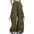 thumbnail image 1 of MIXUE Women Cargo Pants Baggy Clothes High Waist Zipper Slim Drawstring Pants With Pockets Loose Streetwear Jogger Trousers, 1 of 4