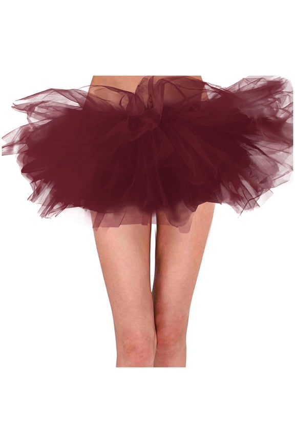 Women Tulle Skirts Mesh Layered Tutu Mini Ball Gown Skirts Trendy Classic Princess Carnival Fluffy Ballet Short A-Line Skirts