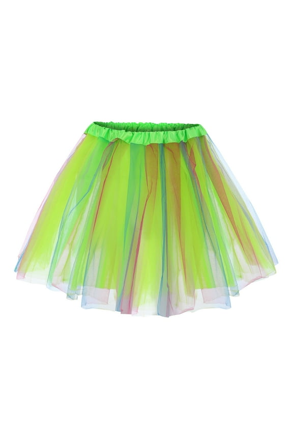 Women Tulle Tutu Skirts Carnival Candy Color Multicolor Skirts Half Body Puff Petticoat Colorful Short A Line Skirts
