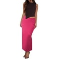thumbnail image 1 of MIXUE Womens Skirts Solid Color Slim Fit High Waist Thickened Midi Casual Evening Skirt Activewear,Pink,S, 1 of 4