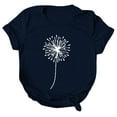 thumbnail image 1 of MIXUE Womens Summer Tops Dandelion Print O Neck Short Sleeve Loose Casual Shirts For Women Tee Shirts Daily-Wear,Blue,L, 1 of 5