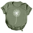 thumbnail image 1 of MIXUE Womens Summer Tops Dandelion Print Round Neck Short Sleeve Casual Fashion Plus Size Shirts For Women Tee Shirts Activewear,Green,L, 1 of 4