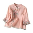 thumbnail image 1 of MIXUE Womens Summer Tops Floral Embroidered Round Neck Long Sleeve Loose Fashion Casual Shirts For Women T-shirts Streetwear,Pink,XXXL, 1 of 3