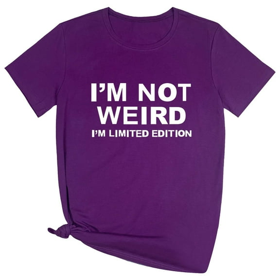 MIXUE Womens Summer Tops Letter Print Crew Neck Short Sleeve Loose Casual Shirts For Women Tee Shirts Activewear,Purple,XL