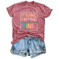 thumbnail image 1 of MIXUE Womens Summer Tops Letter Print Round Neck Short Sleeve Loose Casual Fashion Shirts For Women T-shirts Sportwear,Pink,M, 1 of 2