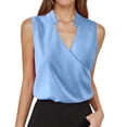 thumbnail image 1 of MIXUE Womens Summer Tops Solid Color Casual V Neck Sleeveless Vest Tank Pullover Tee Shirts Outwear,Blue,XL, 1 of 5