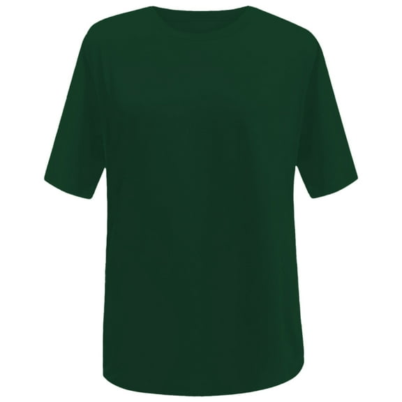MIXUE Womens Summer Tops Solid Color Crew Neck Short Sleeve Loose Shirts For Women T-shirts Sportwear,Green,XL