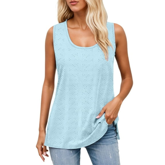 MIXUE Womens Summer Tops Solid Color Crew Neck Sleeveless Loose Tshirts Outwear,Green,XXL