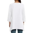 thumbnail image 1 of MIXUE Womens Summer Tops Solid Color Round Neck Long Sleeve Loose Casual Basic Shirts For Women T-shirts Sportwear,White,M, 1 of 7