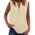 thumbnail image 1 of MIXUE Womens Summer Tops Summer Solid Color V Neck Sleeveless Loose Fit Tank Tee Shirts Activewear,Yellow,XXL, 1 of 5
