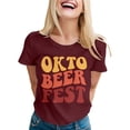 thumbnail image 1 of MIXUE Womens Tops Summer Oktoberfest Letter Graphic Crew Neck Short Sleeve Casual Party T Shirts Daily-Wear,Red,L, 1 of 3