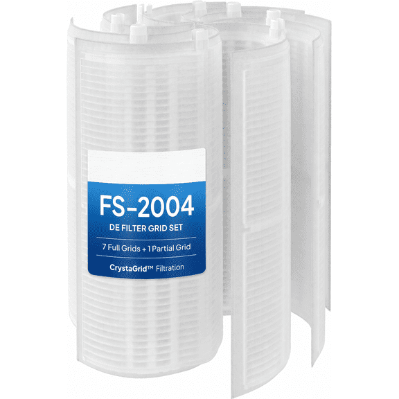 MIXX UNIQ FS-2004 DE Pool Filter Grid Set, 48 Sq.Ft, Compatible with FNS Plus 48, Jandy DEL/DEV48, Hayward DE4820 DE4800, Replaces Pleatco PFS2448, Filbur FC-9540, 24" High, 7 Full + 1 Partial