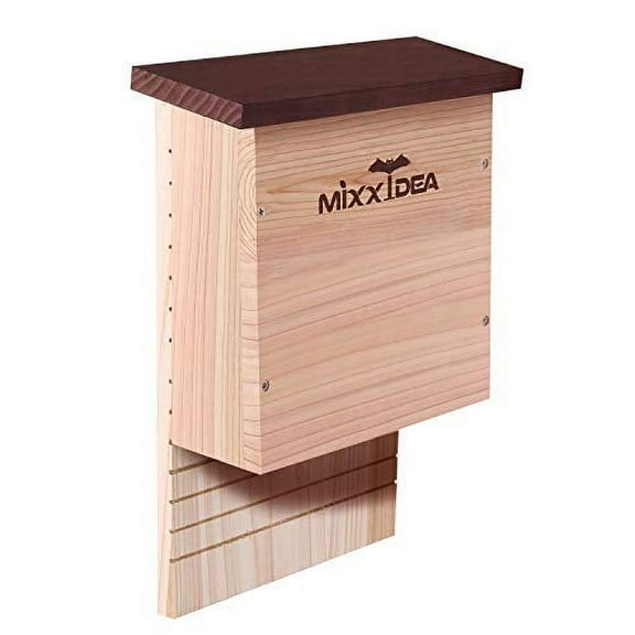 MIXXIDEA Bat House Bat Box Double Chamber Outdoor House Nursery Bat Shelter Habitat Big bat Box Handcrafted from Cedar Wood - Easy for Bats to Land and Roost - Weather Resistant Ready to Install