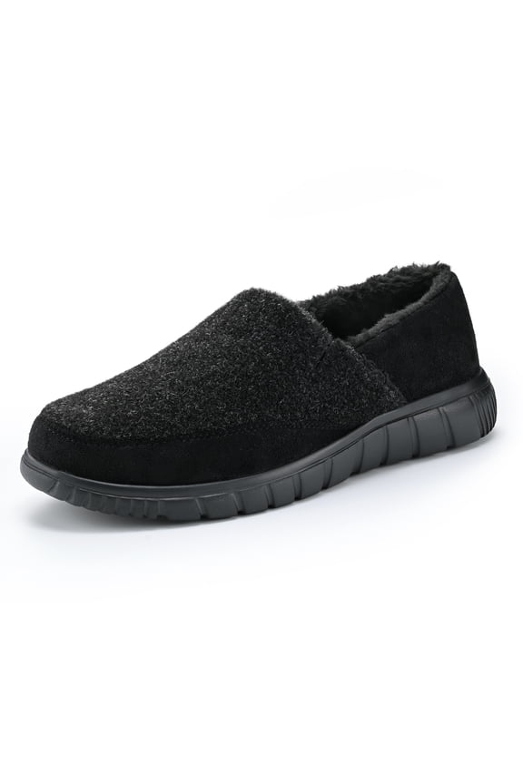 Mens Slippers Casual Loafers Slip on House Slippers Moccasin Mule Clogs Shoes for Outdoor Indoor Black 9