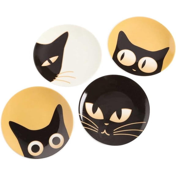 MIYA Cat Eyes Small 3.5" Plate Set of 4 Assorted