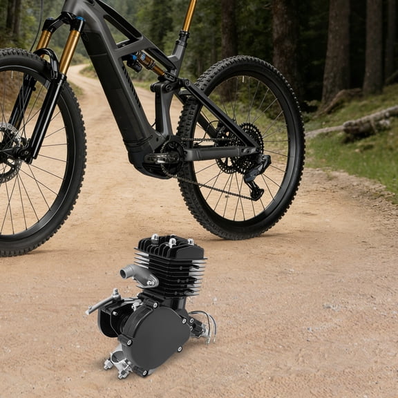 MIYIOKON 2-Stroke Engine, 80cc Single-cylinder Petrol Engine, Gas Motorized Bicycle Bicycle Motor Kit