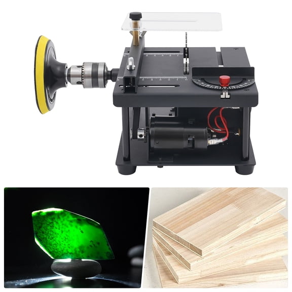 MIYIOKON 200W Mini Electric Table Saw, Bench Cutting Saw with Sandpapers, Tabletop, 10000RPM
