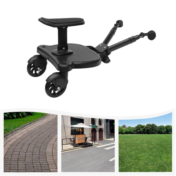 MIYIOKON 25kg/55.11lbs Stroller Ride Board, Buggy Board with Detachable Seat, Universal Pram Pedal Adapter