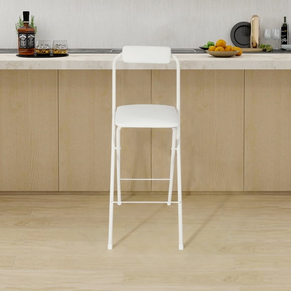 275.58lbs Foldable Bar Chair with Backrest, Tall Folding Chair Seat, Portable Folding Stool