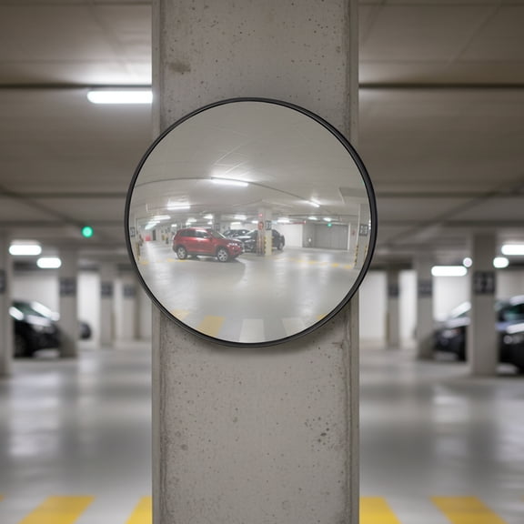 MIYIOKON 30cm/ 11.81in Wide-angle Convex Mirror, View Curved Driveway Mirror with Adjustable Fixing Bracket