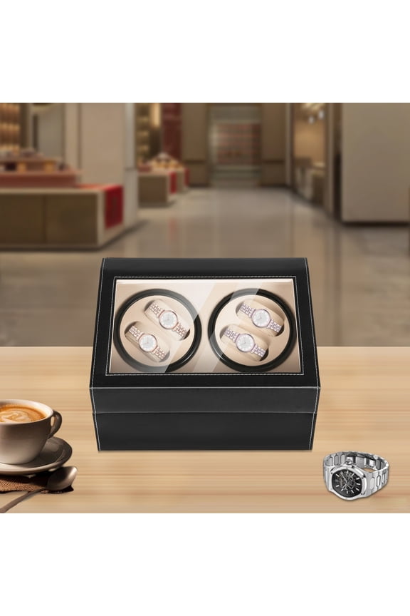 4+6 Modern Watch Winder, Luxury Rotation Watch Winder with Silent Motor, Storage Case Display Box