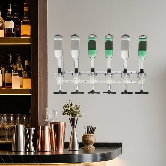 MIYIOKON 6 Bottle Wall Mounted Liquor Dispenser, for Wine Cellars, Bars, Storerooms, 20.87*14.17in