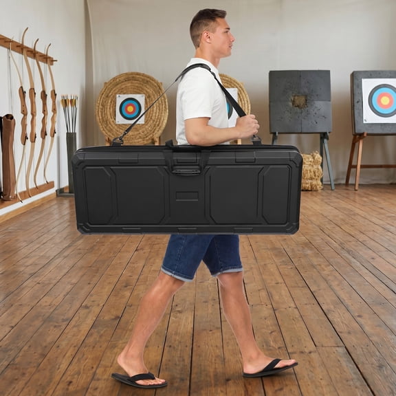 MIYIOKON ABS Compound Bow Case With Shoulder Strap, Modern Black Bow Case With Handle