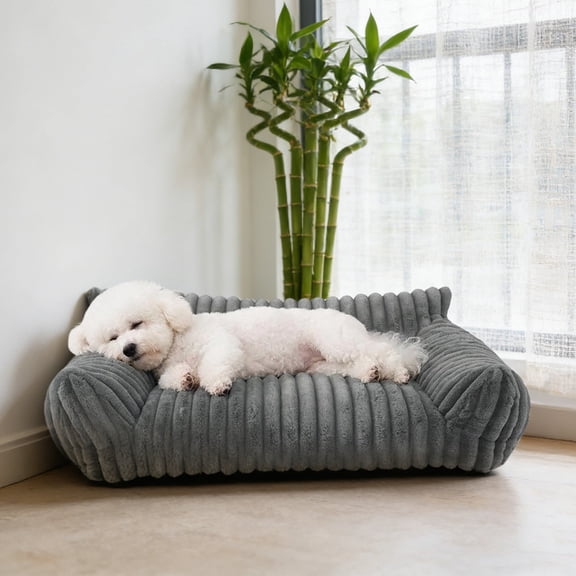 MIYIOKON Detachable And Washable Pet Sofa, Modern Grey Pet Sofa For Samll Dogs And Cats