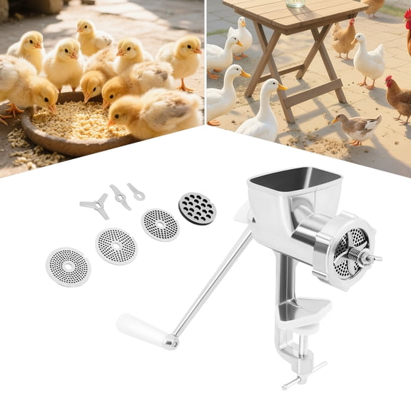 MIYIOKON Household Feed Pellet Maker Machine, Stainless Steel Animal Feed Granulator with 5 Pellet Plates