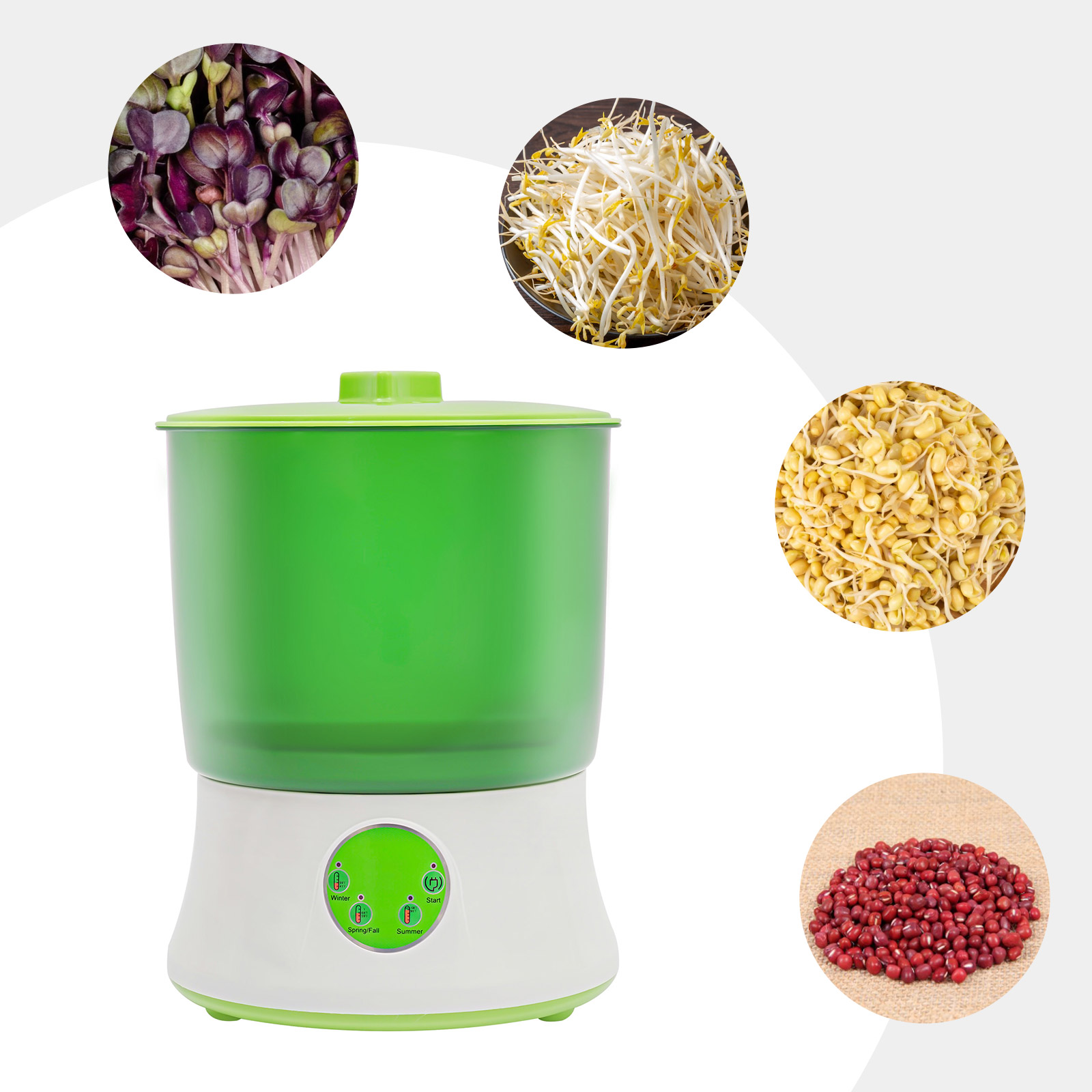 Sprout Way Machine MIYIOKON PP Bean Sprouts Machine with Blackout Cloth, Automatic Bean ...