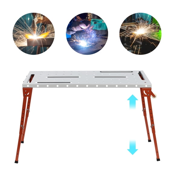 MIYIOKON Portable Welding Workbench Table with Handle, Folding Work Bench, Adjustable Height, 1000lbs