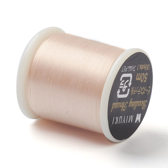 MIYUKI Beading Nylon Thread B 330 DTEX/0.203mm/0.008" for Seed Beads #19 Misty Rose 0.16mm 55 yards(50 meters)/roll