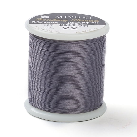 MIYUKI Beading Nylon Thread B 330 DTEX/0.203mm/0.008" for Seed Beads #22 Slate Gray 0.16mm 55 yards(50 meters)/roll